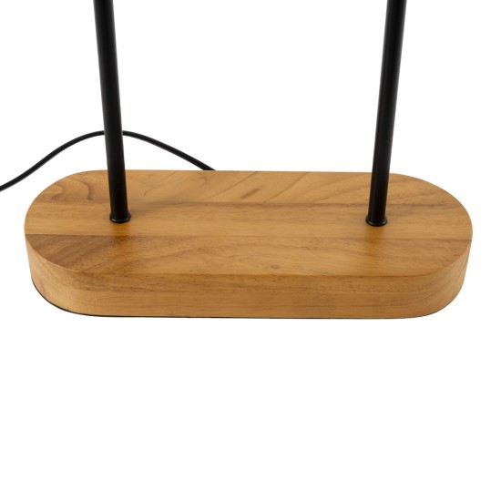 GloboStar® AZUL 02231 Boho Επιτραπέζιο Φωτιστικό Πορτατίφ Διφωτο 2 x E27 IP20 Μπεζ & Καφέ Ξύλο με Μαύρο Μέταλλο - Μ45 x Π11 x Υ75cm GloboStar® AZUL 02231 Boho Επιτραπέζιο Φωτιστικό Διφωτο 2 x E27 AC220-240V IP20 - Μ45 x Π11 x Υ75cm - Μπεζ Ξύλινο με Μαύρο Μεταλλικό και Μπεζ Ξύλινο Πλέγμα