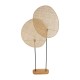 GloboStar® AZUL 02232 Boho Επιδαπέδιο Φωτιστικό Διφωτο 2 x E27 IP20 Μπεζ Ξύλο με Μαύρο Μέταλλο - Μ90 x Π17 x Υ170cm
