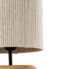 GloboStar® TUVALU 02236 Boho Επιτραπέζιο Φωτιστικό Μονόφωτο 1 x E27 IP20 Καφέ Ξύλο με Μπεζ Νήμα - Μ22 x Π22 x Υ42cm