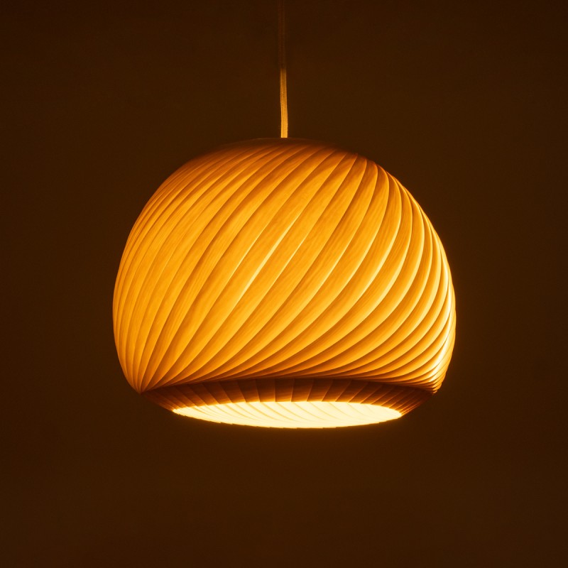 GloboStar® KAILANI 02242 Boho Κρεμαστό Φωτιστικό Καμπάνα Μονόφωτο 1 x E27 IP20 Μπεζ Ξύλο - Μ40 x Π40 x Υ30cm