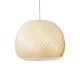 GloboStar® KAILANI 02242 Boho Κρεμαστό Φωτιστικό Καμπάνα Μονόφωτο 1 x E27 IP20 Μπεζ Ξύλο - Μ40 x Π40 x Υ30cm