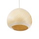 GloboStar® KAILANI 02242 Boho Κρεμαστό Φωτιστικό Καμπάνα Μονόφωτο 1 x E27 IP20 Μπεζ Ξύλο - Μ40 x Π40 x Υ30cm