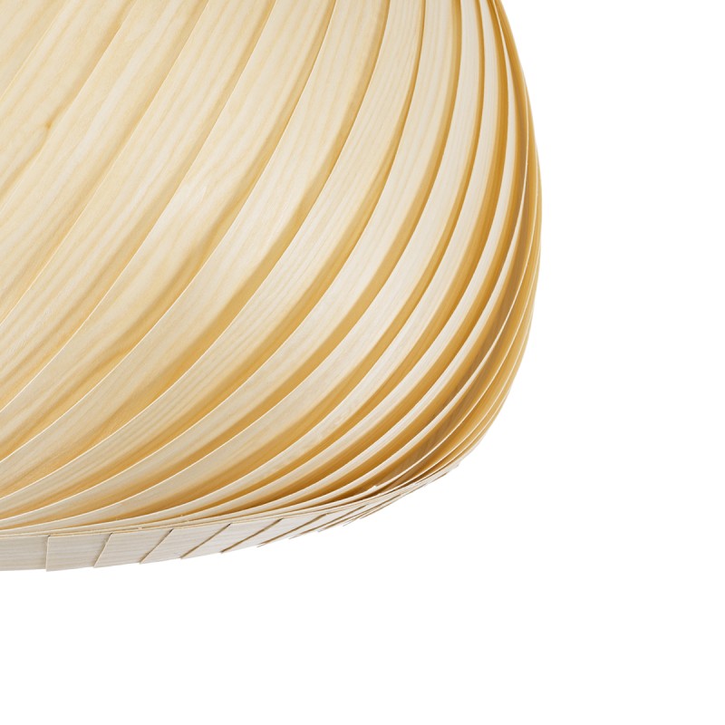 GloboStar® KAILANI 02242 Boho Κρεμαστό Φωτιστικό Καμπάνα Μονόφωτο 1 x E27 IP20 Μπεζ Ξύλο - Μ40 x Π40 x Υ30cm