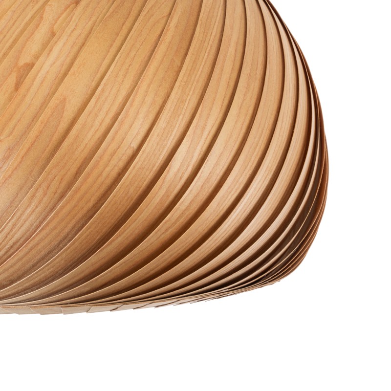 GloboStar® KAILANI 02243 Boho Κρεμαστό Φωτιστικό Καμπάνα Μονόφωτο 1 x E27 IP20 Καφέ Ξύλο - Μ40 x Π40 x Υ30cm