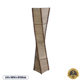 GLOBOSTAR® PALMA 02273 Boho Επιδαπέδιο Φωτιστικό με Ντουί 2 x E27 AC 220-240V IP20 - Καφέ & Μπεζ - Μ34 x Π34 x Υ130cm