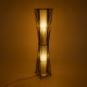 GloboStar® PALMA 02274 Boho Επιδαπέδιο Φωτιστικό Δίφωτο 2 x E27 IP20 Μαύρο Ξύλο με Μπεζ Ύφασμα - Μ25 x Π25 x Υ140cm