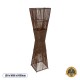 GloboStar® PALMA 02275 Boho Επιδαπέδιο Φωτιστικό Δίφωτο 2 x E27 IP20 Καφέ Ξύλο - Μ30 x Π30 x Υ130cm