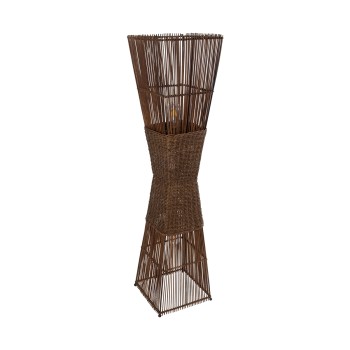 GLOBOSTAR® PALMA 02275 Boho Επιδαπέδιο Φωτιστικό με Ντουί 2 x E27 AC 220-240V IP20 - Καφέ - Μ30 x Π30 x Υ130cm