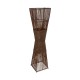 GloboStar® PALMA 02275 Boho Επιδαπέδιο Φωτιστικό Δίφωτο 2 x E27 IP20 Καφέ Ξύλο - Μ30 x Π30 x Υ130cm