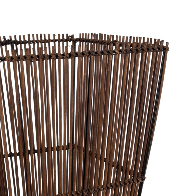 GloboStar® PALMA 02275 Boho Επιδαπέδιο Φωτιστικό Δίφωτο 2 x E27 IP20 Καφέ Ξύλο - Μ30 x Π30 x Υ130cm