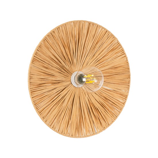 GloboStar® COLOMBO 02277 Boho Επιτοίχιο Φωτιστικό Απλίκα Μονόφωτο 1 x E27 IP20 Μπεζ Ράφια - Μ40 x Π40 x Υ9cm GloboStar® COLOMBO 02277 Boho Επιτοίχιο Φωτιστικό Απλίκα Μονόφωτο 1 x E27 IP20 Μπεζ Ράφια - Μ40 x Π40 x Υ9cm