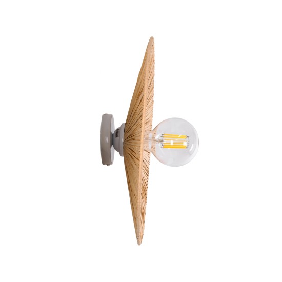 GloboStar® COLOMBO 02277 Boho Επιτοίχιο Φωτιστικό Απλίκα Μονόφωτο 1 x E27 IP20 Μπεζ Ράφια - Μ40 x Π40 x Υ9cm GloboStar® COLOMBO 02277 Boho Επιτοίχιο Φωτιστικό Απλίκα Μονόφωτο 1 x E27 IP20 Μπεζ Ράφια - Μ40 x Π40 x Υ9cm