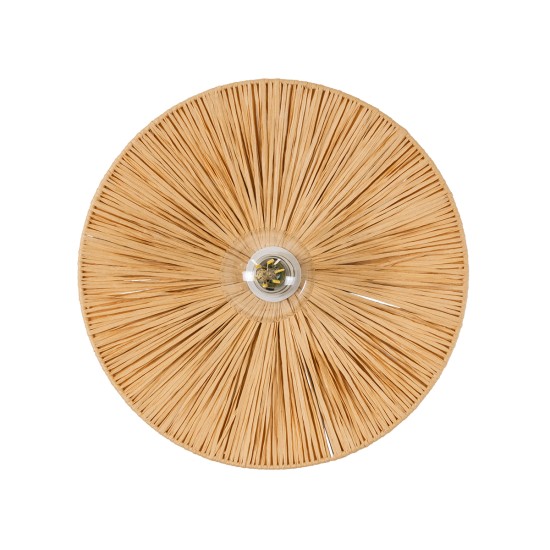 GloboStar® COLOMBO 02277 Boho Επιτοίχιο Φωτιστικό Απλίκα Μονόφωτο 1 x E27 IP20 Μπεζ Ράφια - Μ40 x Π40 x Υ9cm GloboStar® COLOMBO 02277 Boho Επιτοίχιο Φωτιστικό Απλίκα Μονόφωτο 1 x E27 IP20 Μπεζ Ράφια - Μ40 x Π40 x Υ9cm