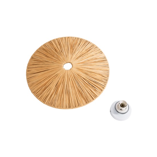 GloboStar® COLOMBO 02277 Boho Επιτοίχιο Φωτιστικό Απλίκα Μονόφωτο 1 x E27 IP20 Μπεζ Ράφια - Μ40 x Π40 x Υ9cm GloboStar® COLOMBO 02277 Boho Επιτοίχιο Φωτιστικό Απλίκα Μονόφωτο 1 x E27 IP20 Μπεζ Ράφια - Μ40 x Π40 x Υ9cm