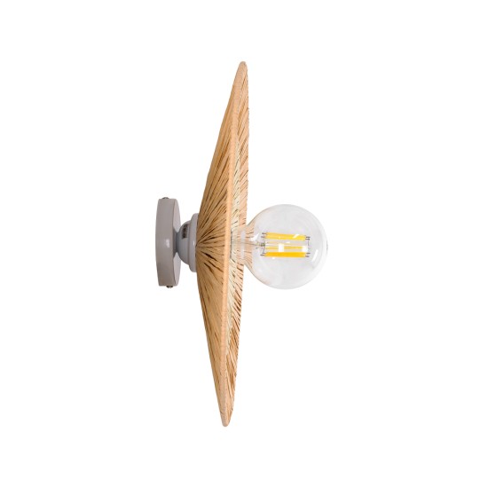 GloboStar® COLOMBO 02278 Boho Επιτοίχιο Φωτιστικό Απλίκα Μονόφωτο 1 x E27 IP20 Μπεζ Ράφια - Μ40 x Π40 x Υ9cm GloboStar® COLOMBO 02278 Boho Επιτοίχιο Φωτιστικό Απλίκα Μονόφωτο 1 x E27 IP20 Μπεζ Ράφια - Μ40 x Π40 x Υ9cm