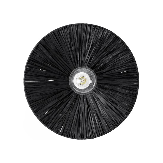 GloboStar® COLOMBO 02279 Boho Επιτοίχιο Φωτιστικό Απλίκα Μονόφωτο 1 x E27 IP20 Μαύρη Ράφια - Μ40 x Π40 x Υ9cm GloboStar® COLOMBO 02279 Boho Επιτοίχιο Φωτιστικό Απλίκα Μονόφωτο 1 x E27 IP20 Μαύρη Ράφια - Μ40 x Π40 x Υ9cm