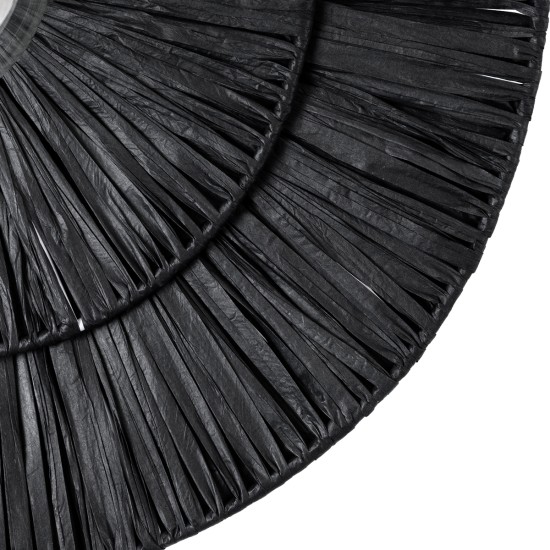 GloboStar® COLOMBO 02280 Boho Επιτοίχιο Φωτιστικό Απλίκα Μονόφωτο 1 x E27 IP20 Μαύρη Ράφια - Μ40 x Π40 x Υ9cm GloboStar® COLOMBO 02280 Boho Επιτοίχιο Φωτιστικό Απλίκα Μονόφωτο 1 x E27 IP20 Μαύρη Ράφια - Μ40 x Π40 x Υ9cm