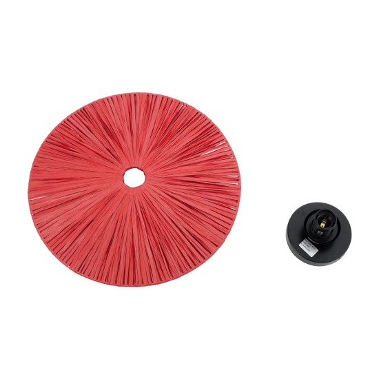 GloboStar® COLOMBO 02281 Boho Επιτοίχιο Φωτιστικό Απλίκα Μονόφωτο 1 x E27 IP20 Κόκκινη Ράφια - Μ40 x Π40 x Υ9cm GloboStar® COLOMBO 02281 Boho Επιτοίχιο Φωτιστικό Απλίκα Μονόφωτο 1 x E27 IP20 Κόκκινη Ράφια - Μ40 x Π40 x Υ9cm