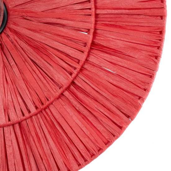 GloboStar® COLOMBO 02282 Boho Επιτοίχιο Φωτιστικό Απλίκα Μονόφωτο 1 x E27 IP20 Κόκκινη Ράφια - Μ40 x Π40 x Υ9cm GloboStar® COLOMBO 02282 Boho Επιτοίχιο Φωτιστικό Απλίκα Μονόφωτο 1 x E27 IP20 Κόκκινη Ράφια - Μ40 x Π40 x Υ9cm