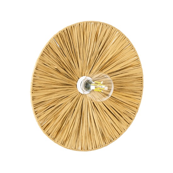 GloboStar® COLOMBO 02283 Boho Επιτοίχιο Φωτιστικό Απλίκα Μονόφωτο 1 x E27 IP20 Μπεζ Ράφια - Μ40 x Π40 x Υ9cm GloboStar® COLOMBO 02283 Boho Επιτοίχιο Φωτιστικό Απλίκα Μονόφωτο 1 x E27 IP20 Μπεζ Ράφια - Μ40 x Π40 x Υ9cm