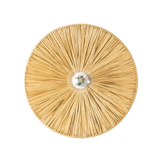 GloboStar® COLOMBO 02283 Boho Επιτοίχιο Φωτιστικό Απλίκα Μονόφωτο 1 x E27 IP20 Μπεζ Ράφια - Μ40 x Π40 x Υ9cm GloboStar® COLOMBO 02283 Boho Επιτοίχιο Φωτιστικό Απλίκα Μονόφωτο 1 x E27 IP20 Μπεζ Ράφια - Μ40 x Π40 x Υ9cm