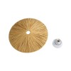 GloboStar® COLOMBO 02283 Boho Επιτοίχιο Φωτιστικό Απλίκα Μονόφωτο 1 x E27 IP20 Μπεζ Ράφια - Μ40 x Π40 x Υ9cm