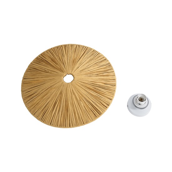 GloboStar® COLOMBO 02283 Boho Επιτοίχιο Φωτιστικό Απλίκα Μονόφωτο 1 x E27 IP20 Μπεζ Ράφια - Μ40 x Π40 x Υ9cm GloboStar® COLOMBO 02283 Boho Επιτοίχιο Φωτιστικό Απλίκα Μονόφωτο 1 x E27 IP20 Μπεζ Ράφια - Μ40 x Π40 x Υ9cm