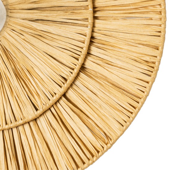 GloboStar® COLOMBO 02284 Boho Επιτοίχιο Φωτιστικό Απλίκα Μονόφωτο 1 x E27 IP20 Μπεζ Ράφια - Μ40 x Π40 x Υ9cm GloboStar® COLOMBO 02284 Boho Επιτοίχιο Φωτιστικό Απλίκα Μονόφωτο 1 x E27 IP20 Μπεζ Ράφια - Μ40 x Π40 x Υ9cm