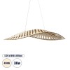 GloboStar® NANI 02285 Μοντέρνο Κρεμαστό Φωτιστικό Πλέγμα LED 36W 2880lm 120° AC 220-240V IP20 Φυσικό Λευκό 4500K Μπεζ Ξύλο - Μ48 x Π48 x Υ18cm - 2 Xρόνια Εγγύηση