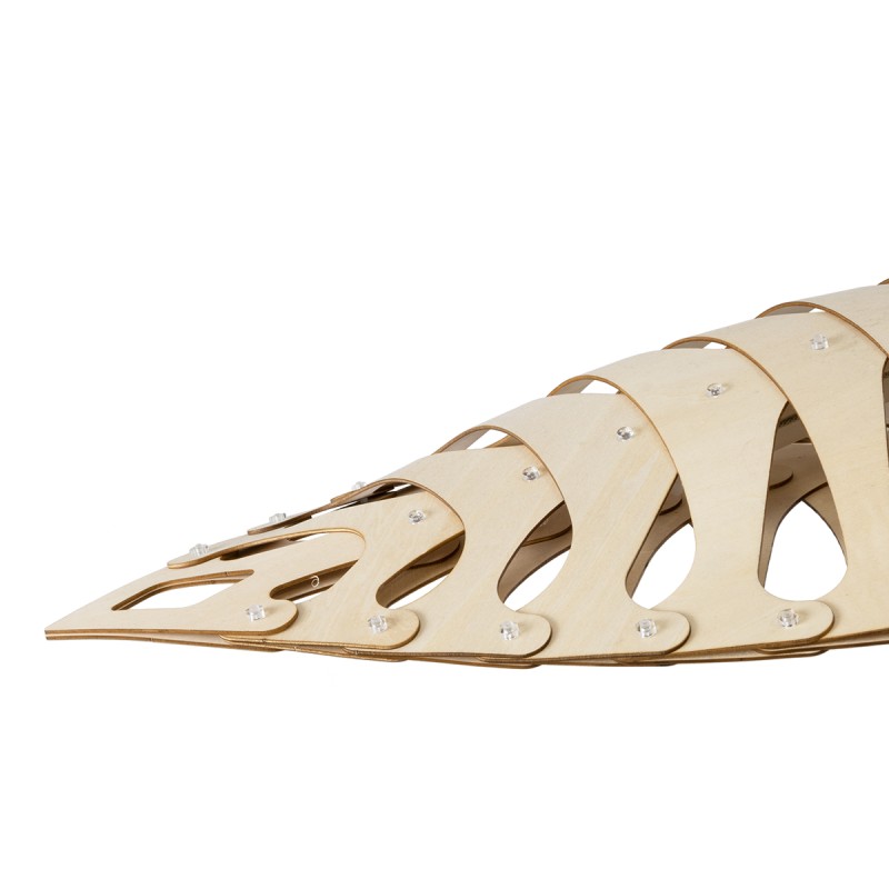 GloboStar® NANI 02285 Μοντέρνο Κρεμαστό Φωτιστικό Πλέγμα LED 36W 2880lm 120° AC 220-240V IP20 Φυσικό Λευκό 4500K Μπεζ Ξύλο - Μ48 x Π48 x Υ18cm - 2 Xρόνια Εγγύηση