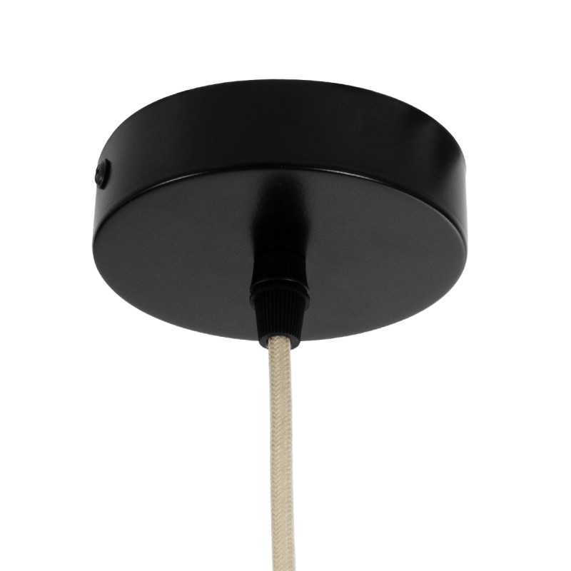 GloboStar® BIMINI 02287 Boho Κρεμαστό Φωτιστικό Πλέγμα Μονόφωτο 1 x E27 IP20 Καφέ Ξύλο - Μ45 x Π45 x Υ20cm