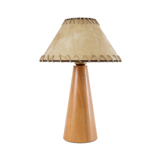 GloboStar® MASPALOMAS 02291 Boho Επιτραπέζιο Φωτιστικό Πορτατίφ Μονόφωτο 1 x E27 IP20 Καφέ Ξύλο με Μπεζ Ύφασμα - Μ30 x Π30 x Υ45cm GloboStar® MASPALOMAS 02291 Boho Επιτραπέζιο Φωτιστικό Μονόφωτο 1 x E27 AC220-240V IP20 - Φ30 x Υ45cm - Μπεζ Ξύλινο Καμπάνα