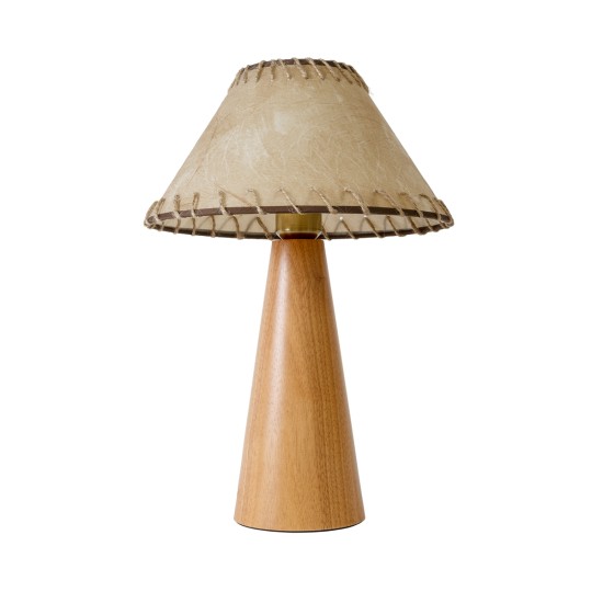 GloboStar® MASPALOMAS 02291 Boho Επιτραπέζιο Φωτιστικό Πορτατίφ Μονόφωτο 1 x E27 IP20 Καφέ Ξύλο με Μπεζ Ύφασμα - Μ30 x Π30 x Υ45cm GloboStar® MASPALOMAS 02291 Boho Επιτραπέζιο Φωτιστικό Μονόφωτο 1 x E27 AC220-240V IP20 - Φ30 x Υ45cm - Μπεζ Ξύλινο Καμπάνα