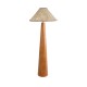 GloboStar® MASPALOMAS 02292 Boho Επιδαπέδιο Φωτιστικό Μονόφωτο 1 x E27 IP20 Καφέ Ξύλο με Μπεζ Ύφασμα - Μ55 x Π55 x Υ145cm
