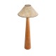 GloboStar® MASPALOMAS 02292 Boho Επιδαπέδιο Φωτιστικό Μονόφωτο 1 x E27 IP20 Καφέ Ξύλο με Μπεζ Ύφασμα - Μ55 x Π55 x Υ145cm