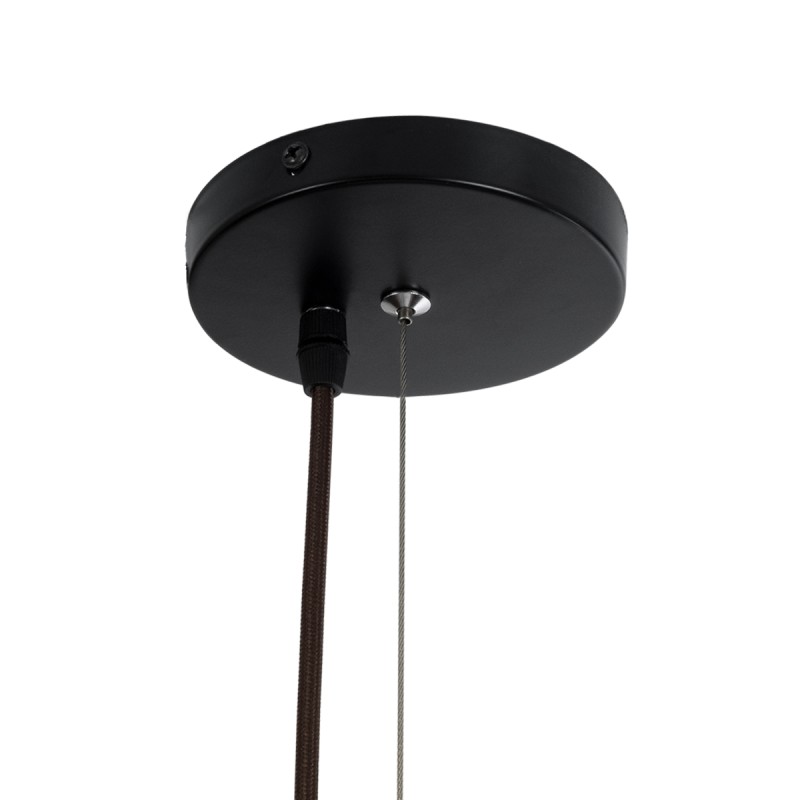 GloboStar® GUADELOUPE 02294 Boho Κρεμαστό Φωτιστικό Πλέγμα Μονόφωτο 1 x E27 IP20 Καφέ Ράφια - Μ80 x Π80 x Υ60cm