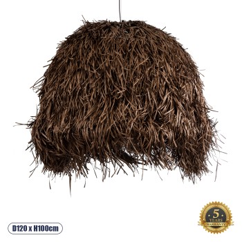 GLOBOSTAR® GUADELOUPE 02295 Boho Κρεμαστό Φωτιστικό Οροφής με Ντουί 1 x E27 AC 220-240V IP20 - Καφέ - Μ120 x Π120 x Υ100cm