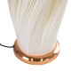 GloboStar® CERULEAN 02312 Μοντέρνο Επιδαπέδιο Φωτιστικό Μονόφωτο 1 x E27 IP20 Μπεζ & Λευκό Πολυβινυλοχλωρίδιο με Χάλκινο Μέταλλο - Μ30 x Π30 x Υ155cm