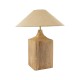 GloboStar® LAFRONTERA 02313 Boho Επιτραπέζιο Φωτιστικό Πορτατίφ Μονόφωτο 1 x E27 IP20 Μπεζ Ξύλο με Μπεζ Ύφασμα - Μ50 x Μ50 x Υ60cm GloboStar® LAFRONTERA 02313 Boho Επιτραπέζιο Φωτιστικό Μονόφωτο 1 x E27 AC220-240V IP20 - Φ50 x Υ60cm - Μπεζ Ξύλινο Καμπάνα