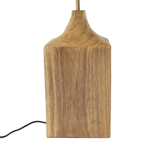 GloboStar® LAFRONTERA 02313 Boho Επιτραπέζιο Φωτιστικό Πορτατίφ Μονόφωτο 1 x E27 IP20 Μπεζ Ξύλο με Μπεζ Ύφασμα - Μ50 x Μ50 x Υ60cm GloboStar® LAFRONTERA 02313 Boho Επιτραπέζιο Φωτιστικό Μονόφωτο 1 x E27 AC220-240V IP20 - Φ50 x Υ60cm - Μπεζ Ξύλινο Καμπάνα