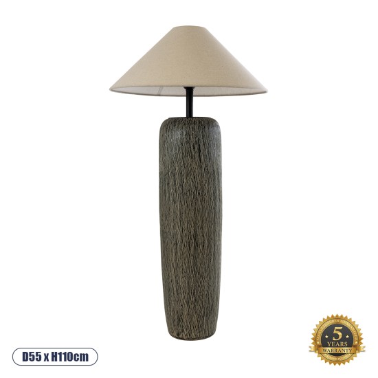 GloboStar® OLIANA 02315 Boho Επιδαπέδιο Φωτιστικό Μονόφωτο 1 x E27 IP20 Γκρι Κεραμικό με Μπεζ Ύφασμα - Μ55 x Π55 x Υ110cm GloboStar® OLIANA 02315 Boho Επιδαπέδιο Φωτιστικό Μονόφωτο 1 x E27 IP20 Γκρι Κεραμικό με Μπεζ Ύφασμα - Μ55 x Π55 x Υ110cm