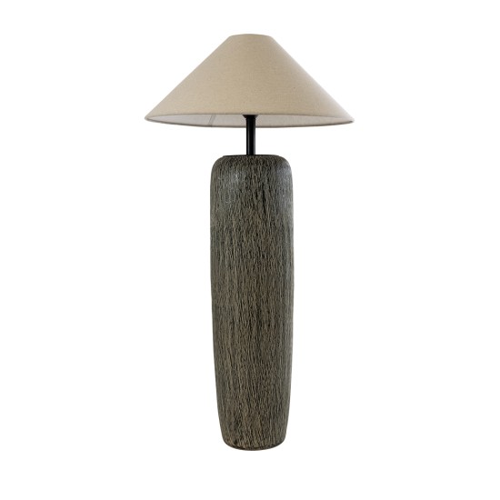GloboStar® OLIANA 02315 Boho Επιδαπέδιο Φωτιστικό Μονόφωτο 1 x E27 IP20 Γκρι Κεραμικό με Μπεζ Ύφασμα - Μ55 x Π55 x Υ110cm GloboStar® OLIANA 02315 Boho Επιδαπέδιο Φωτιστικό Μονόφωτο 1 x E27 IP20 Γκρι Κεραμικό με Μπεζ Ύφασμα - Μ55 x Π55 x Υ110cm