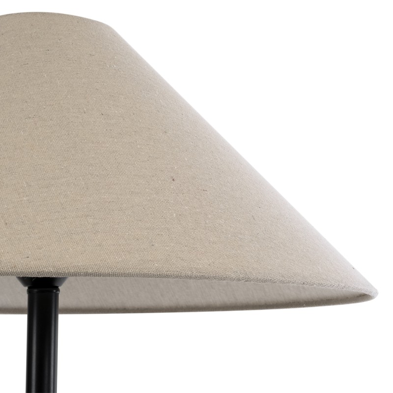 GloboStar® OLIANA 02315 Boho Επιδαπέδιο Φωτιστικό Μονόφωτο 1 x E27 IP20 Γκρι Κεραμικό με Μπεζ Ύφασμα - Μ55 x Π55 x Υ110cm