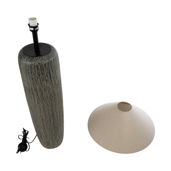 GloboStar® OLIANA 02315 Boho Επιδαπέδιο Φωτιστικό Μονόφωτο 1 x E27 IP20 Γκρι Κεραμικό με Μπεζ Ύφασμα - Μ55 x Π55 x Υ110cm GloboStar® OLIANA 02315 Boho Επιδαπέδιο Φωτιστικό Μονόφωτο 1 x E27 IP20 Γκρι Κεραμικό με Μπεζ Ύφασμα - Μ55 x Π55 x Υ110cm