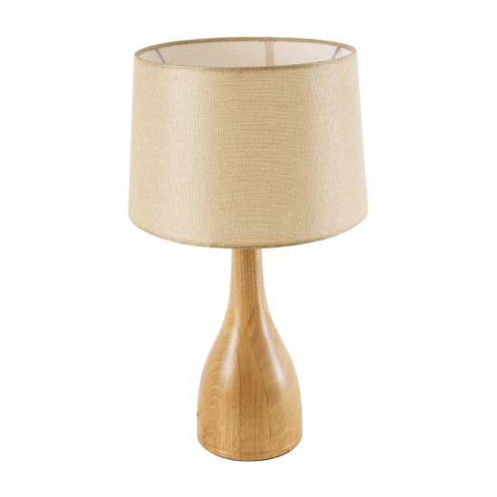 GloboStar® BERKBAY 02319 Boho Επιτραπέζιο Φωτιστικό Πορτατίφ Μονόφωτο 1 x E27 IP20 Μπεζ Ξύλο με Μπεζ Ύφασμα - Μ32 x Π32 x Υ55cm GloboStar® BERKBAY 02319 Boho Επιτραπέζιο Φωτιστικό Μονόφωτο 1 x E27 AC220-240V IP20 - Φ32 x Υ55cm - Μπεζ Ξύλινο με Μπεζ Υφασμάτινο Καπέλο