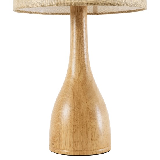 GloboStar® BERKBAY 02319 Boho Επιτραπέζιο Φωτιστικό Πορτατίφ Μονόφωτο 1 x E27 IP20 Μπεζ Ξύλο με Μπεζ Ύφασμα - Μ32 x Π32 x Υ55cm GloboStar® BERKBAY 02319 Boho Επιτραπέζιο Φωτιστικό Μονόφωτο 1 x E27 AC220-240V IP20 - Φ32 x Υ55cm - Μπεζ Ξύλινο με Μπεζ Υφασμάτινο Καπέλο