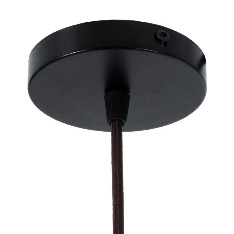 GloboStar® MALABO 02328 Boho Κρεμαστό Φωτιστικό Πλέγμα Μονόφωτο 1 x E27 IP20 Καφέ Ξύλο - Μ60 x Π60 x Υ31cm