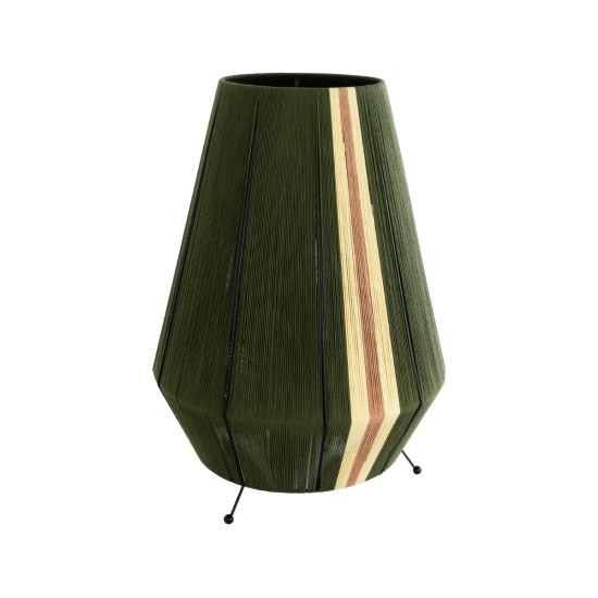 GLOBOSTAR® SALERNO 02332 Boho Επιδαπέδιο Φωτιστικό με Ντουί 1 x E27 AC 220-240V IP20 - Σκούρο Πράσινο & Μπεζ - Μ50 x Π50 x Υ70cm