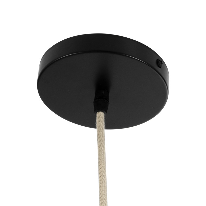 GloboStar® KAIA 02346 Boho Κρεμαστό Φωτιστικό Καμπάνα Μονόφωτο 1 x E27 IP20 Μπεζ Ξύλο - Μ60 x Π60 x Υ20cm