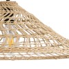 GloboStar® KAIA 02346 Boho Κρεμαστό Φωτιστικό Καμπάνα Μονόφωτο 1 x E27 IP20 Μπεζ Ξύλο - Μ60 x Π60 x Υ20cm